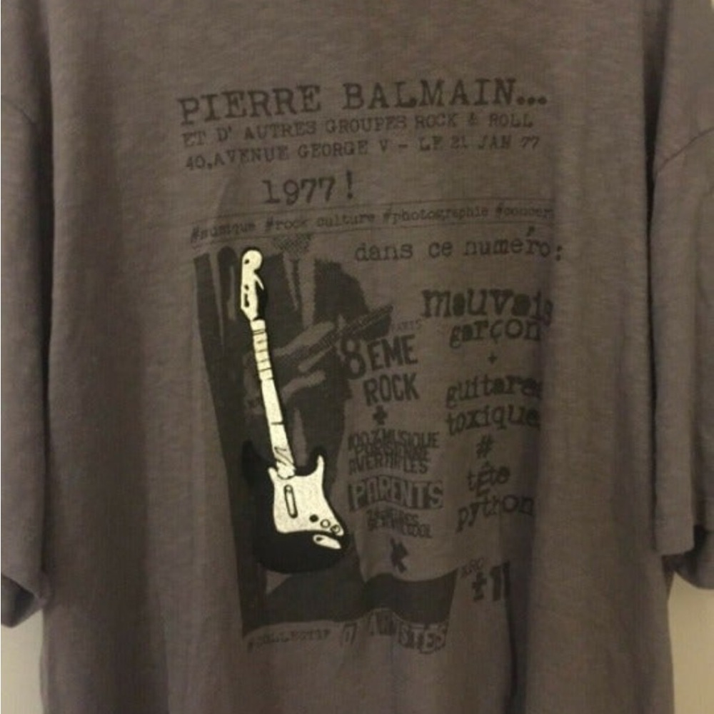 Pierre Balmain Gray Graphic T-Shirt